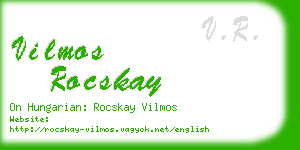 vilmos rocskay business card